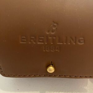 Breitling Brown Leather Watch Case with Brass Snap